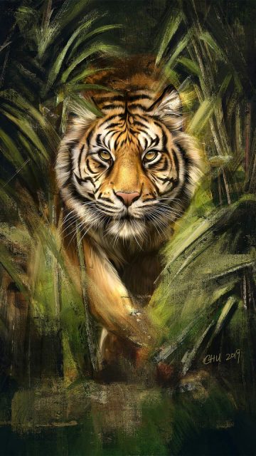 Tiger Painting iPhone Wallpaper