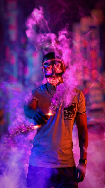 Anonymus Mask Smoke iPhone Wallpaper