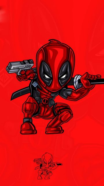 Deadpool Red Art iPhone Wallpaper