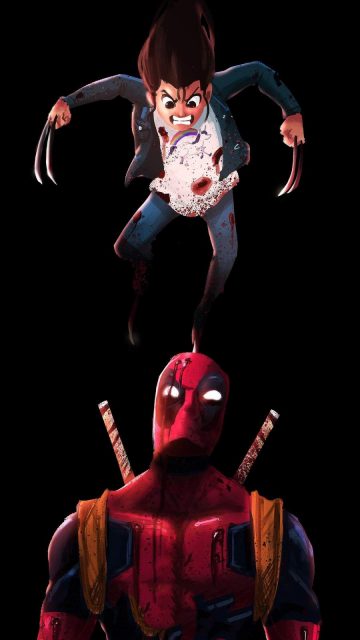 Deadpool vs Wolverine iPhone Wallpaper