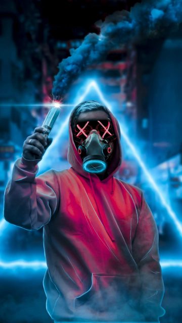 Face Mask Smoke Bomb iPhone Wallpaper