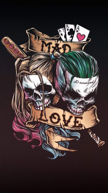 Harley Quinn and Joker Art iPhone Wallpaper