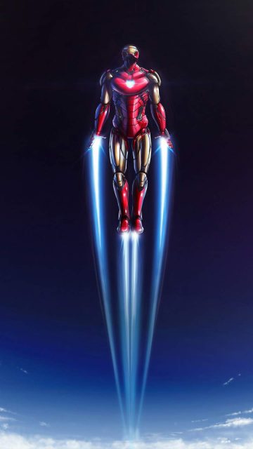 Iron Man Flying 4K iPhone Wallpaper