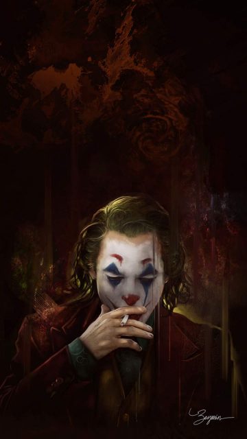 Joker Smoker iPhone Wallpaper