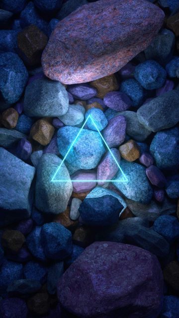 Neon Stone Triangle iPhone Wallpaper