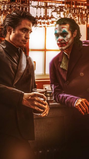 Robert Pattison and Joker Joaquin Phoenix iPhone Wallpaper
