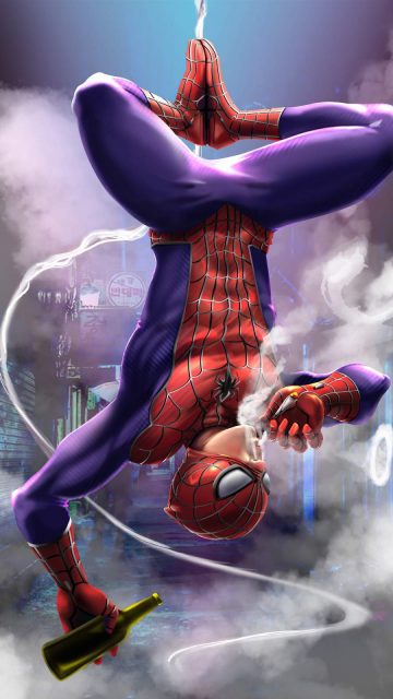 Spiderman Smoker iPhone Wallpaper