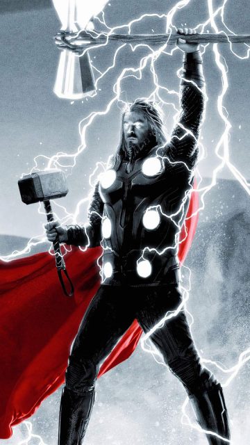 Thor Thunder Art iPhone Wallpaper
