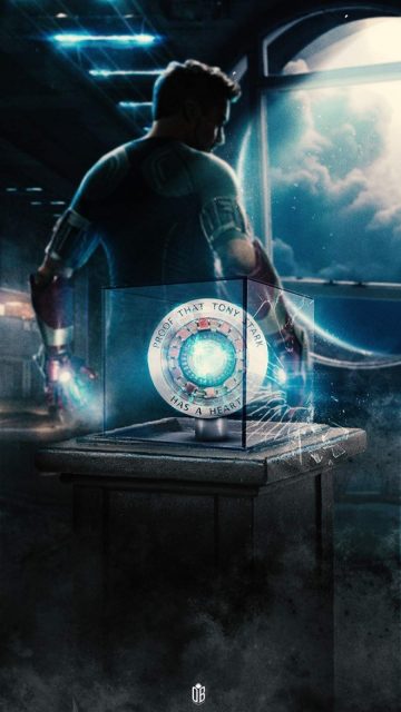 Tony Stark Heart Arc Reactor iPhone Wallpaper