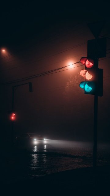 Traffic Lights Night iPhone Wallpaper