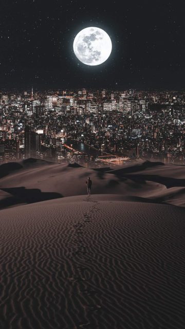 City in Desert iPhone Wallpaper