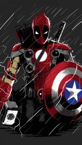 Deadpool vs Avengers iPhone Wallpaper