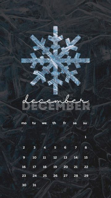 December Calendar iPhone Wallpaper