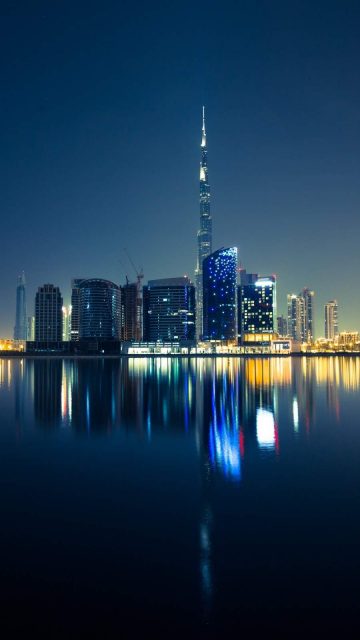 Dubai Skyscrapers Emirates UAE Night iPhone Wallpaper