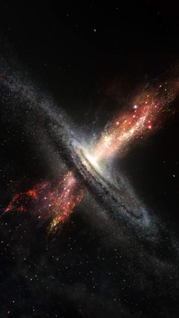Galaxy Collision iPhone Wallpaper