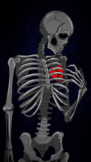 Heart Broken Skeleton iPhone Wallpaper