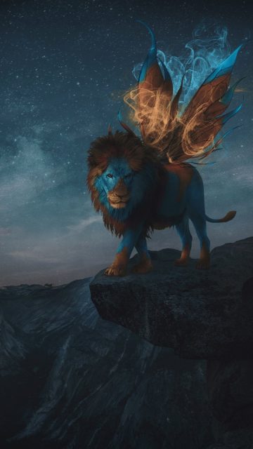 Magic Lion iPhone Wallpaper