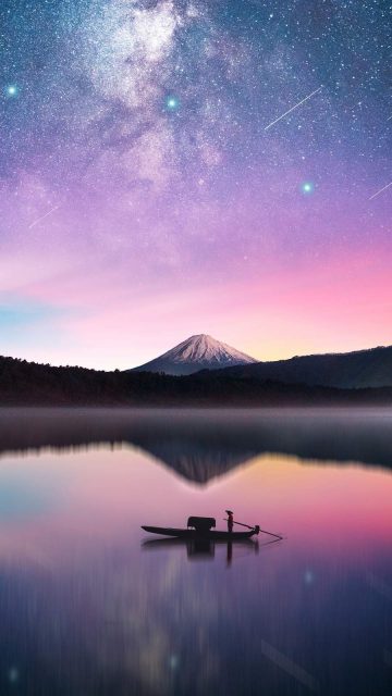 Mount Fuji Milky Way iPhone Wallpaper