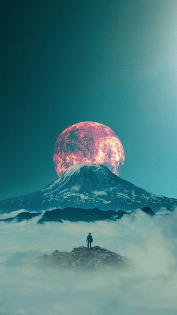 Mountain Moon iPhone Wallpaper