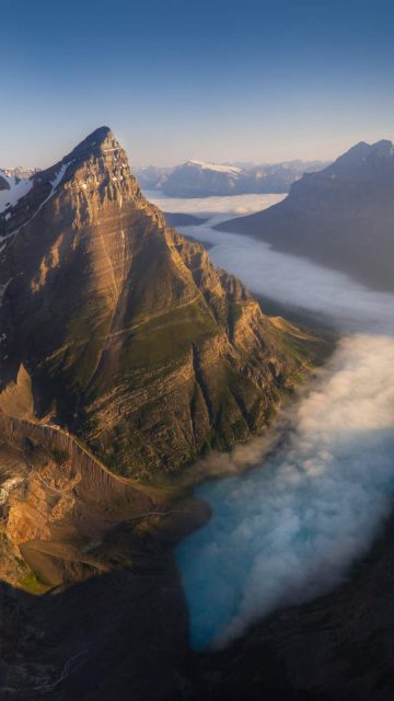 Mountain Sunrise Aerial View iPhone Wallpaper