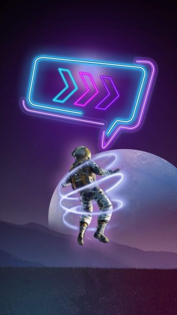 Neon Astronaut iPhone Wallpaper