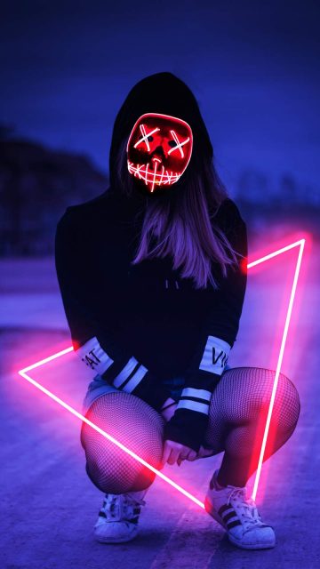 Neon Girl iPhone Wallpaper 1