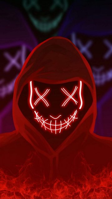 Neon Mask iPhone Wallpaper