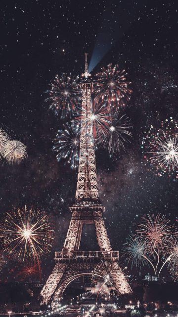 Paris New Year iPhone Wallpaper