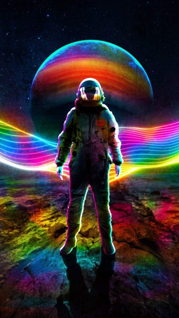 Rainbow Astronaut iPhone Wallpaper