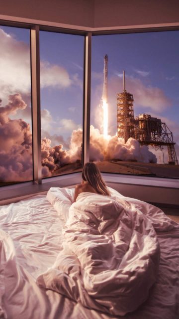 Space Shuttle Launch Watching iPhone Wallpaper