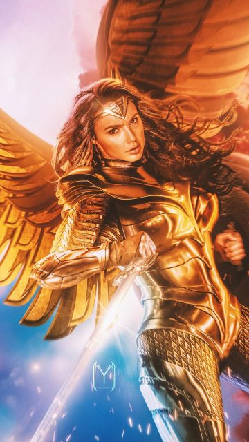 Wonder Woman Wings iPhone Wallpaper