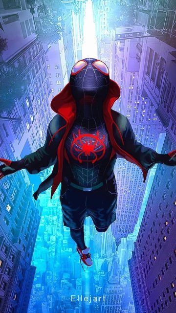 Artwork Spiderman Miles iPhone Wallpaper