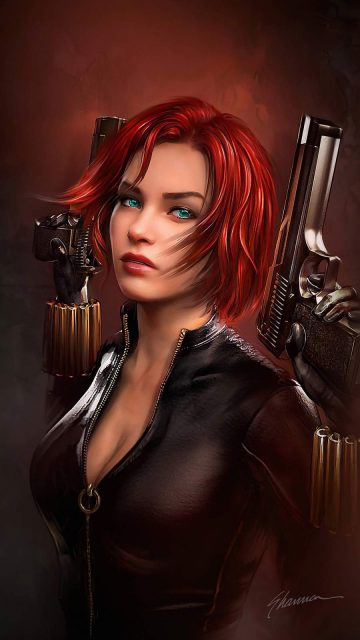 Black Widow Girl iPhone Wallpaper