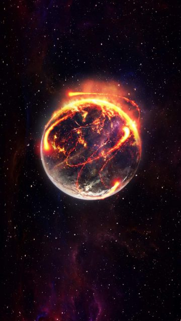 Burning Earth iPhone Wallpaper