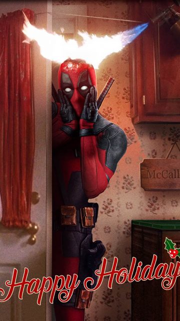 Deadpool Happy Holidays iPhone Wallpaper