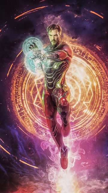 Doctor Strange Became Iron Man iPhone Wallpaper