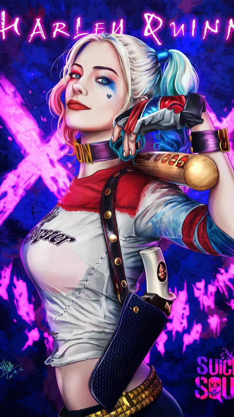 Harley Quinn Art iPhone Wallpaper 1 with 900x1599 Resolution.