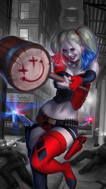 Harley Quinn art iPhone Wallpaper