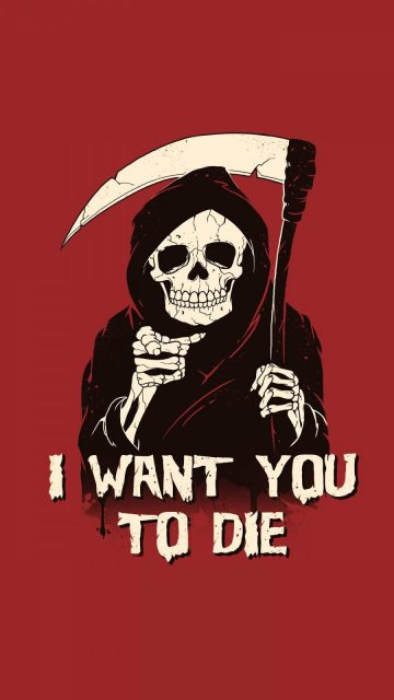 I want you to Die iPhone Wallpaper