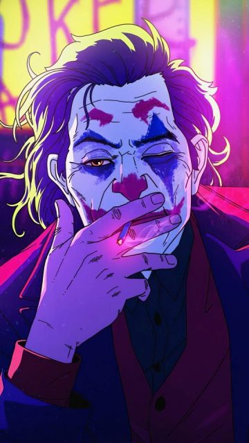 Joker Neonic Art iPhone Wallpaper