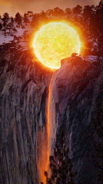 Lava Fall iPhone Wallpaper