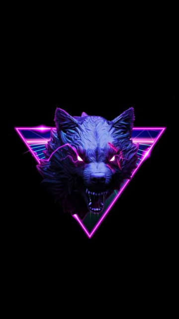 Neon Wolf iPhone Wallpaper