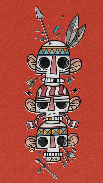 Primitive Skulls iPhone Wallpaper