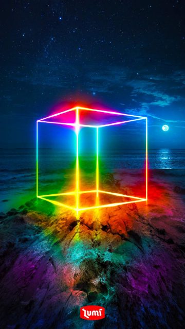 Rainbow Cube iPhone Wallpaper