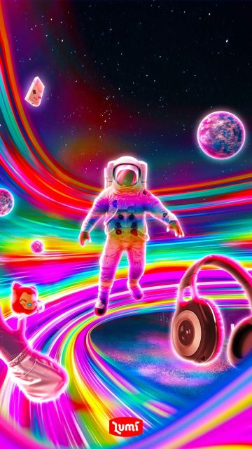 Rainbow Space iPhone Wallpaper