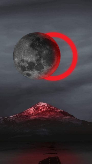 Red Moon iPhone Wallpaper