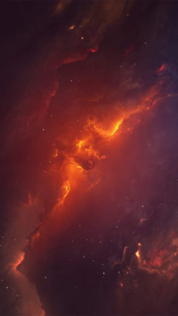 Red Space Nebula iPhone Wallpaper