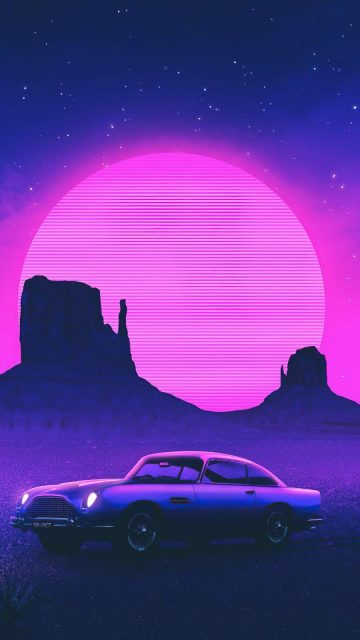 Retro Car Art iPhone Wallpaper