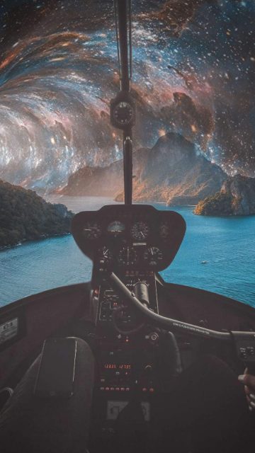 Space Helicopter iPhone Wallpaper