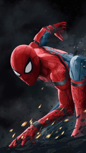 Spider Man Action Art iPhone Wallpaper